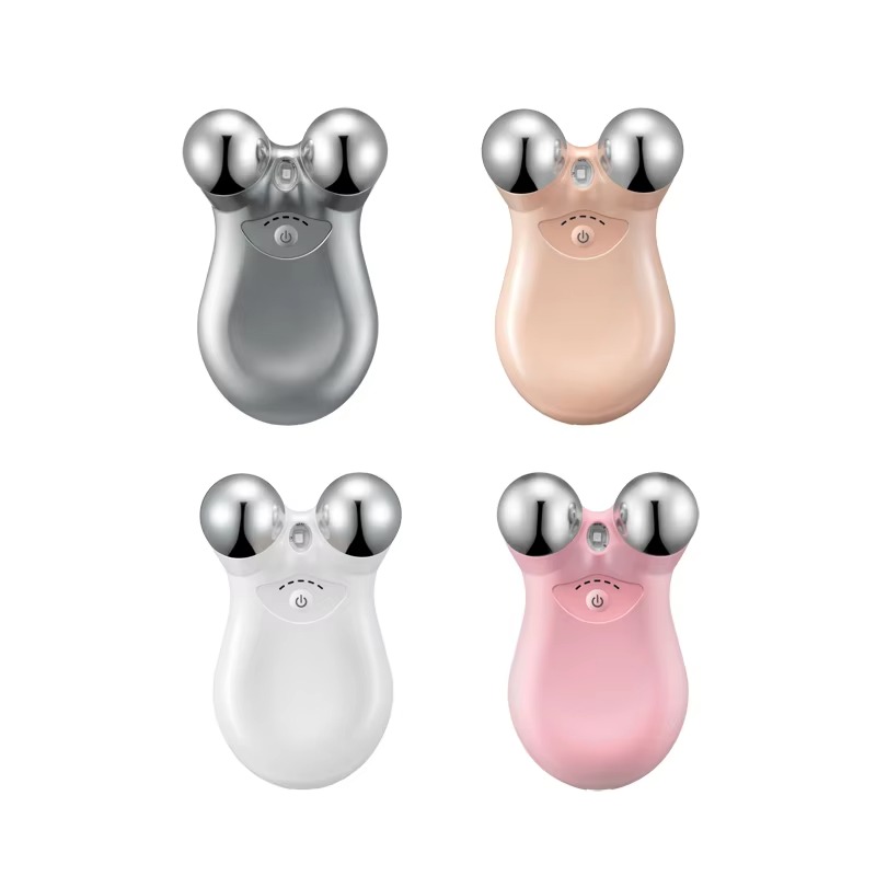 Portable Dual-Head Microcurrent Face Roller Handheld Beauty Device for Face and Neck Lifting Massager